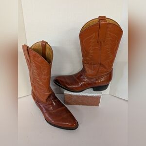 Men's Cowboy Western Brown Exotic Leather Cowboy Boots Size 11